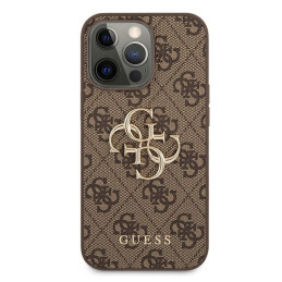Guess 4G Big Metal Logo dėklas, skirtas iPhone 13 Pro / iPhone 13 - rudas