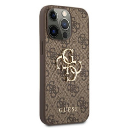 Guess 4G Big Metal Logo dėklas, skirtas iPhone 13 Pro / iPhone 13 - rudas