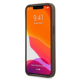Guess 4G Big Metal Logo dėklas, skirtas iPhone 13 Pro / iPhone 13 - rudas