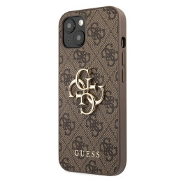 Guess 4G Big Metal Logo dėklas, skirtas iPhone 13 - rudas