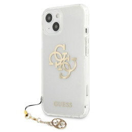 Guess 4G Gold Charms Collection dėklas iPhone 13 mini - skaidrus