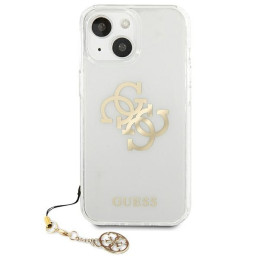 Guess 4G Gold Charms Collection dėklas iPhone 13 mini - skaidrus