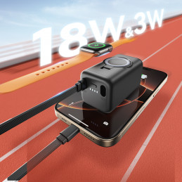 „Joyroom JR-W13“ 5000 mAh belaidis nešiojamasis įkroviklis, skirtas „Apple Watch“ laikrodžiui + USB-C ir „Lightning“ – j...