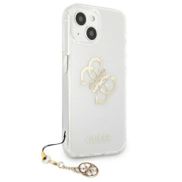 Guess 4G Gold Charms Collection dėklas iPhone 13 mini - skaidrus