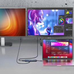 „Wozinsky WHBC10Y4S“ 6 viename USB-C šakotuvas, daugiafunkcis, aliuminis, su 15 cm laidu – pilkas