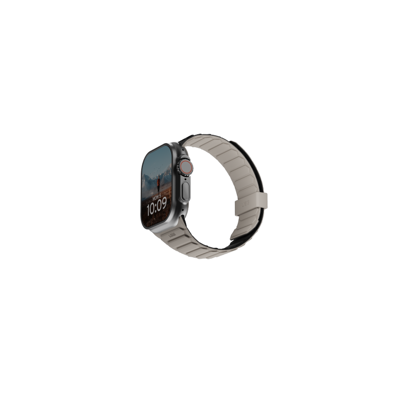 UAG Pathfinder silikoninis dvipusis magnetinis dirželis Apple Watch 42 / 44 / 45 / 46 / 49 mm - juodai pilkas