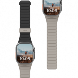 UAG Pathfinder silikoninis dvipusis magnetinis dirželis Apple Watch 42 / 44 / 45 / 46 / 49 mm - juodai pilkas