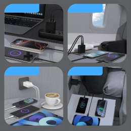 „Dudao A29“ 65 W „GaN“ sieninis įkroviklis, 2 x USB-C + 1 x USB-A – juodas