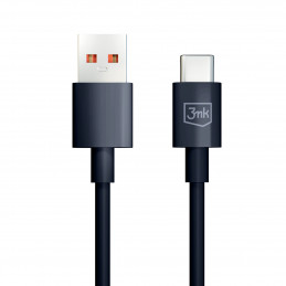 3mk Hyper kabelis USB-A / USB-C 1.2m 5A - juodas