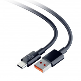 3mk Hyper kabelis USB-A / USB-C 1.2m 5A - juodas