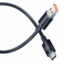 3mk Hyper kabelis USB-A / USB-C 1.2m 5A - juodas
