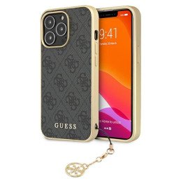 Guess 4G Charms Collection dėklas, skirtas iPhone 13 Pro Max - pilkas