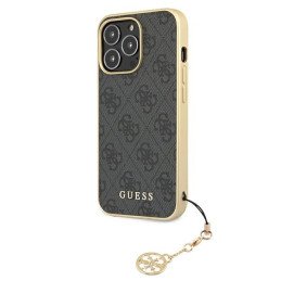 Guess 4G Charms Collection dėklas, skirtas iPhone 13 Pro Max - pilkas