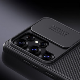 „Nillkin CamShield Pro“ dėklas, skirtas „Samsung S25 Ultra“ su kameros dangteliu – juodas