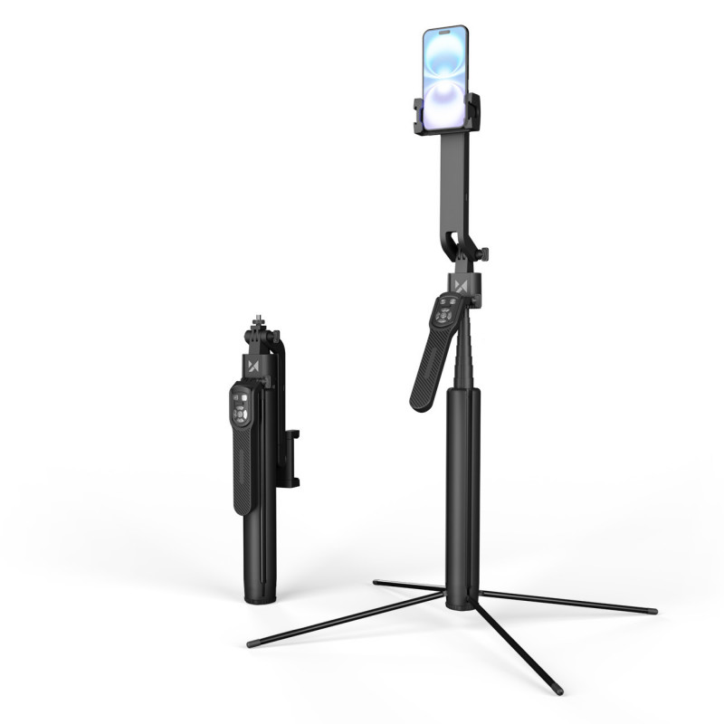 Aukščiausios kokybės asmenukių lazda „Wozinsky WST-360YS“ su trikojo funkcija ir 360° dirbtinio intelekto automatiniu ve...