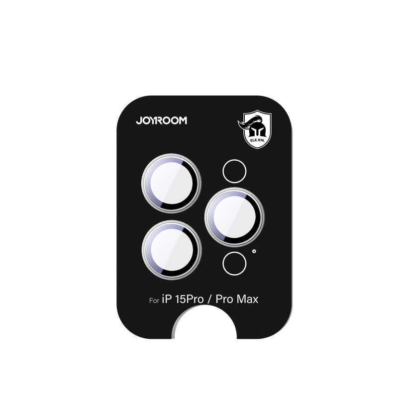 „Joyroom JR-MFY0254“ apsauginis stiklas, skirtas „iPhone 15 Pro/ 15 Pro Max“ lęšiams – titano spalvos