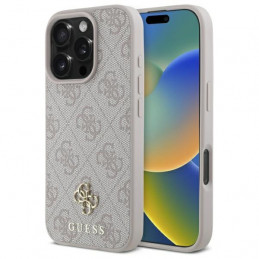 „Guess 4G“ mažas klasikinis „MagSafe“ dėklas, skirtas „iPhone 16 Pro Max“ – rožinis
