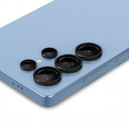 „Spigen Optik Pro GLAS.TR EZ FIT“ 2 kameros dėklų rinkinys, skirtas „Samsung Galaxy S25 Ultra“ – juodas