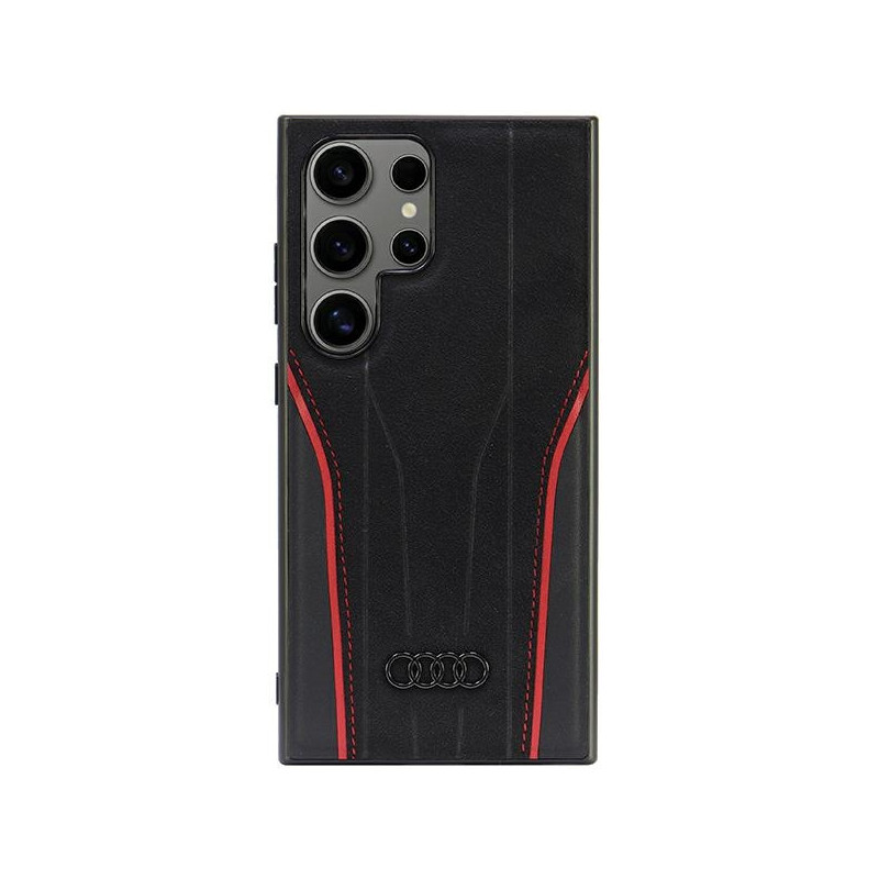 Audi originalios odos „MagSafe S24 Ultra S928“ juodai raudonas kietas dėklas AU-TPUPCS24U-R8/ D3-RD