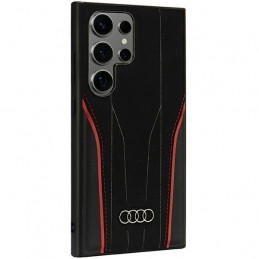 Audi originalios odos „MagSafe S24 Ultra S928“ juodai raudonas kietas dėklas AU-TPUPCS24U-R8/ D3-RD