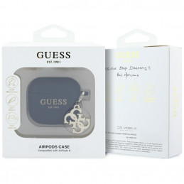 „Guess 4G Charm“ dėklas, skirtas „AirPods 4“ ausinėms – juodas