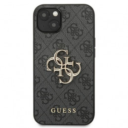 „Guess 4G“ didelis metalinis logotipo dėklas iPhone 13 / 14 / 15 6.1" – pilkas
