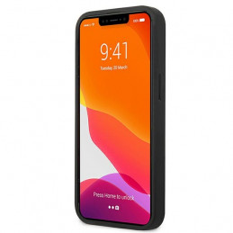 „Guess 4G“ didelis metalinis logotipo dėklas iPhone 13 / 14 / 15 6.1" – pilkas