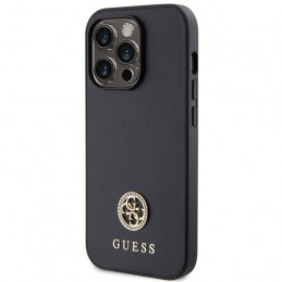 „Guess Strass“ metalinis logotipo dėklas iPhone 14 Pro Max 6.7" telefonui – juodas