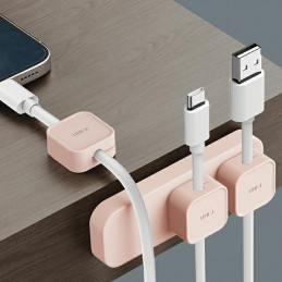 UNIQ Pod Mag magnetinis laidų organizatorius + pagrindas - rožinis