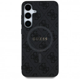 „Guess“ odinis 4G spalvotas žiedas su klasikiniu logotipu, „MagSafe“ dėklas „Samsung Galaxy S25 Plus“, juodas