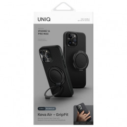 UNIQ Keva Air dėklas, skirtas iPhone 16 Pro Max 6.9" su MagSafe – juodas
