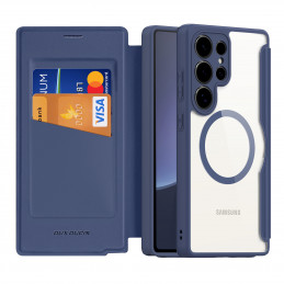 „Dux Ducis Skin X Pro“ dėklas, skirtas „Samsung Galaxy S25 Ultra“ su „MagSafe“ ir dėklu – mėlynas