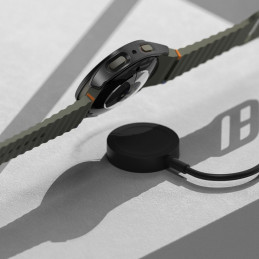 „Ringke“ plonas grūdinto stiklo dėklas + stiklo komplektas, skirtas „Samsung Galaxy Watch 7“ 44 mm – juodas