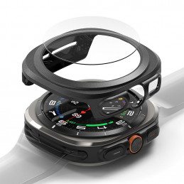„Ringke“ plonas grūdinto stiklo dėklas + stiklo komplektas, skirtas „Samsung Galaxy Watch Ultra 47 mm“ – juodas