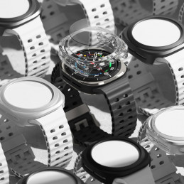 „Ringke“ plonas grūdinto stiklo dėklas + stiklo komplektas, skirtas „Samsung Galaxy Watch Ultra 47 mm“ – juodas