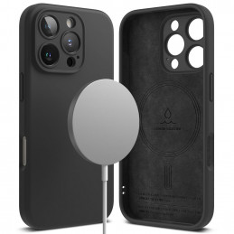 „Ringke“ silikoninis „MagSafe“ dėklas, skirtas „iPhone 16 Pro“ – juodas