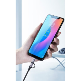 Ugreen kabelis 2in1 USB – mikro USB / USB Type C 1m 2.4A juodas (30875)