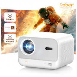 „Yaber L2s“ LCD „FullHD 1080p“ multimedijos projektorius su „JBL“ garsiakalbiais – baltas