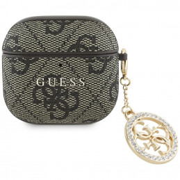 „Guess 4G Strass Charm“ dėklas, skirtas „AirPods 4“ ausinėms – rudas