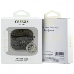 „Guess 4G Strass Charm“ dėklas, skirtas „AirPods 4“ ausinėms – rudas