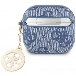 „Guess 4G Strass Charm“ dėklas, skirtas „AirPods 4“ ausinėms – mėlynas
