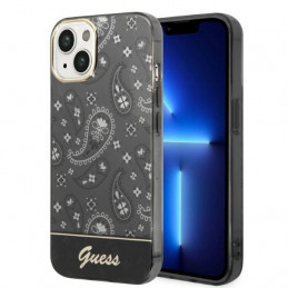 „Guess“ „Bandana Paisley“ dėklas, skirtas iPhone 14 / 15 / 13 6.1" – juodas