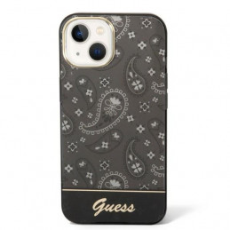 „Guess“ „Bandana Paisley“ dėklas, skirtas iPhone 14 / 15 / 13 6.1" – juodas