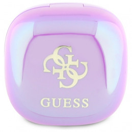 „Guess 4G“ „Bluetooth TWS“ ausinės su spausdintu logotipu ir įkrovimo stotele – violetinės