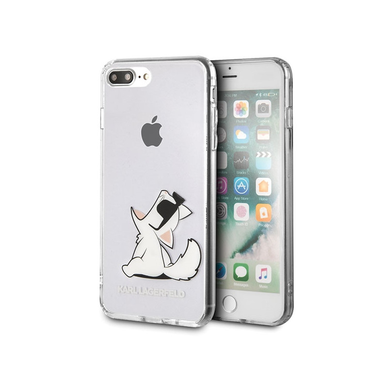 Karl Lagerfeld „Choupette Fun“ dėklas, skirtas „iPhone 7 / 8 Plus“ – permatomas