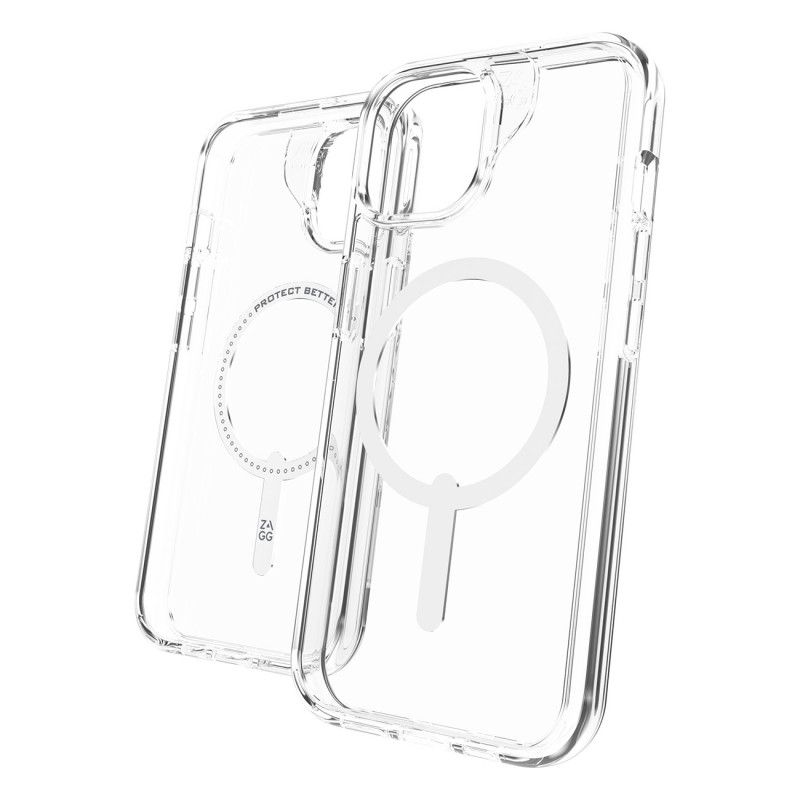 ZAGG Crystal Palace užsegamas dėklas iPhone 16e (2025) / 15 / 14 / 13 - permatomas