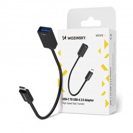 „Wozinsky WOTGY1S“ USB-C 3.0 (kištukas) - USB-A 3.0 (lizdas) OTG adapteris – juodas