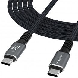 Wozinsky WPS-UY415S USB-C Thunderbolt 4 kabelis 240W 1.5m 4K - juodas