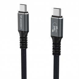 Wozinsky WPS-UY415S USB-C Thunderbolt 4 kabelis 240W 1.5m 4K - juodas