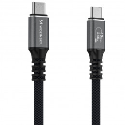 Wozinsky WPS-UY415S USB-C Thunderbolt 4 kabelis 240W 1.5m 4K - juodas